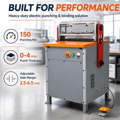 Super450 Heavy-duty Binding Machine Automatic Punching Machine Hanging Ring Binding Machine for Calendar Notebook Puncher
